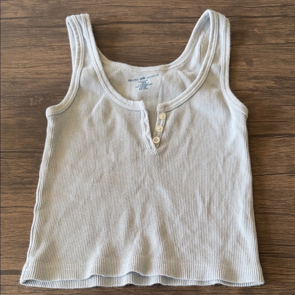 Brandy Melville baby blue Buttoned Tank Top, light blue.